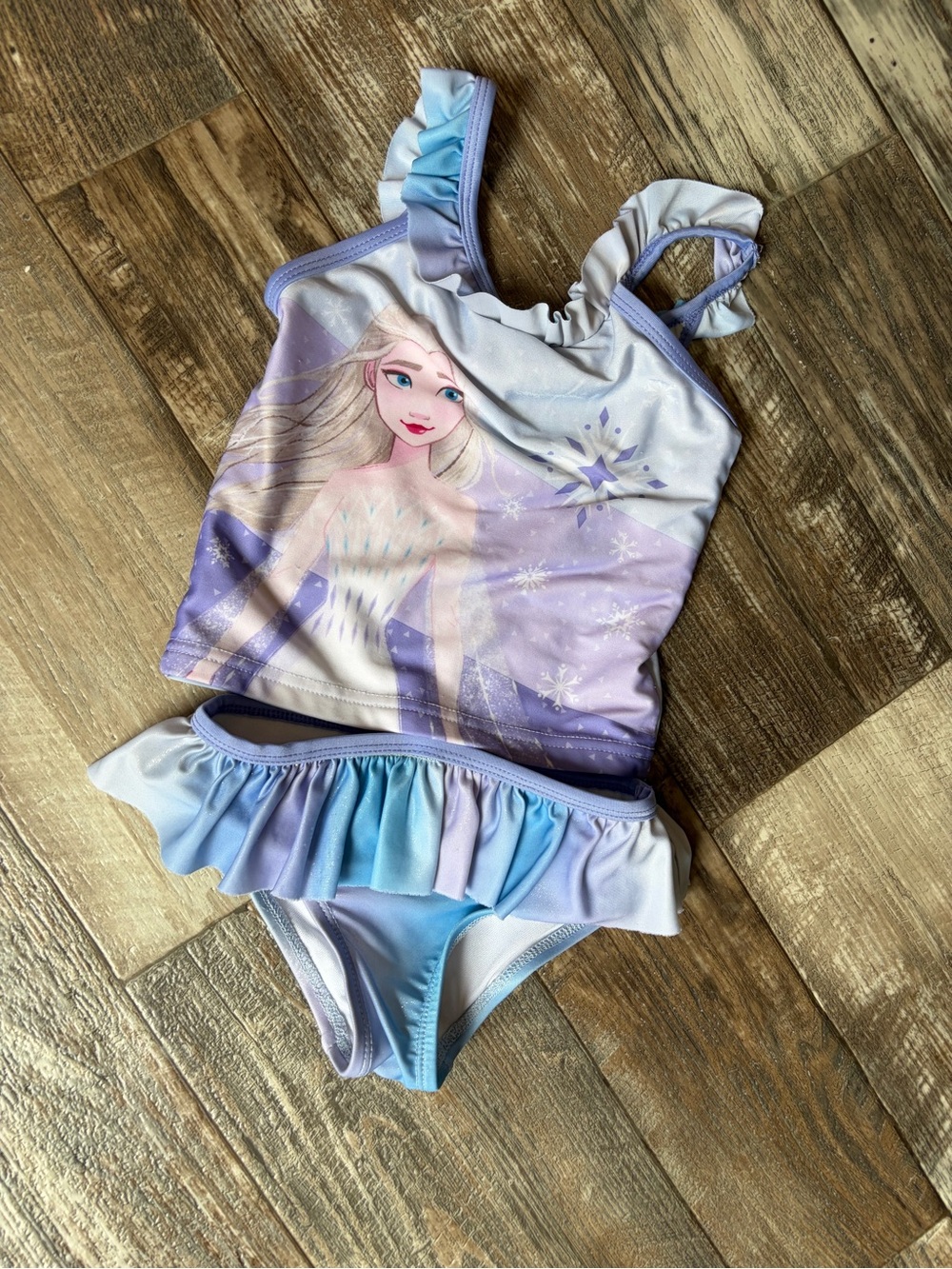 Disney Purple & Blue Ruffle Tankini Set with Frozen Character
